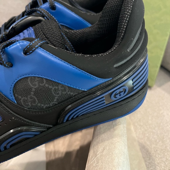 NEW Gucci Men’s Supreme GG Logo Blue Sneakers - Picture 7 of 13